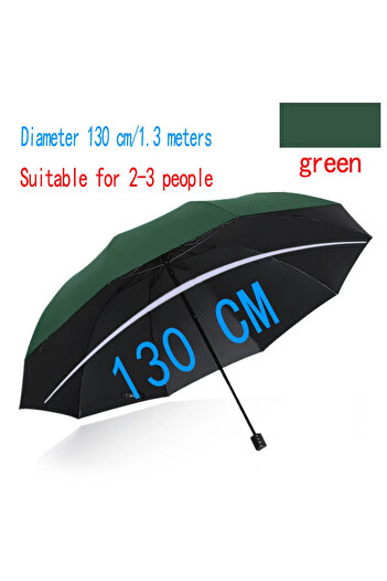 Choice Green 130CM Oversized Folding Umbrella Windproof and Waterproof Large Sun and Rain Umbrella for Trav