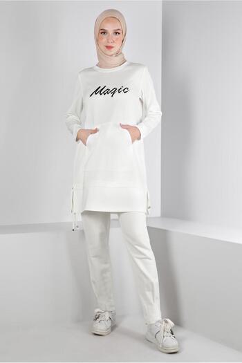 Alvina Tracksuit Tuniki - Printed and Gathered Skirt 43350