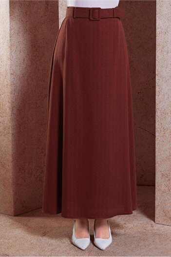 Alvina 60282 Model Dobby Belted Skirt