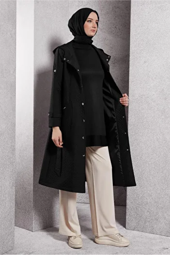 Alvina Birded Quilted Trench Coat 10916