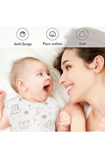 Yelajoy Baby Transition Swaddle Sack,Arms up Design, Breathable Cotton, 2-Way Zipper,for 0-3 Month,60cm