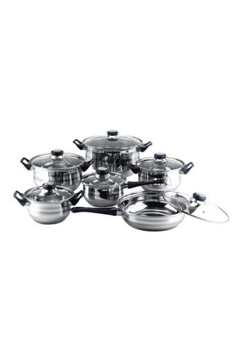 Floria 12-piece stainless steel pot set ZLN-4038, Suitable for all heat sources, including induction, Floria