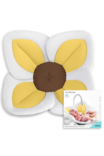 Yelajoy Baby Bath Seat,contoured petals and anti-slip beading,soft Crystal Minky Fabric,washer-safe,Yellow