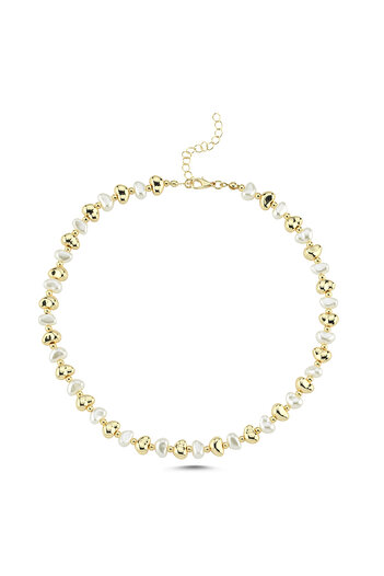 CHARMLUCKY İNCİ-GOLD KOLYE
