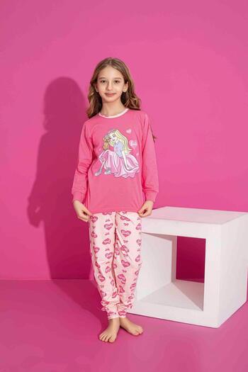 Tarık Girl's Patterned Long Sleeve Pijama Suit
