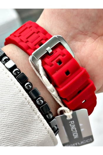Ferrucci Ferrucci̇ Function Silicone Men's Wristwatch with Red Cord