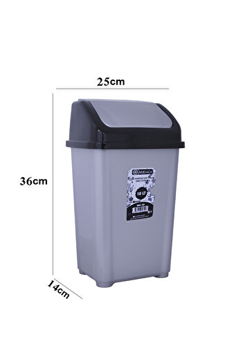 Generic 10L Swing Lid Plastic Waste Bin