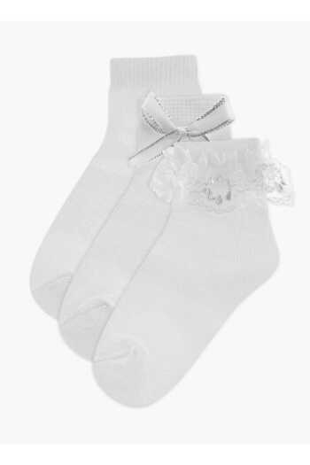 Barefeet Frill Detail Non Terry Ankle Length Socks - Set of 3