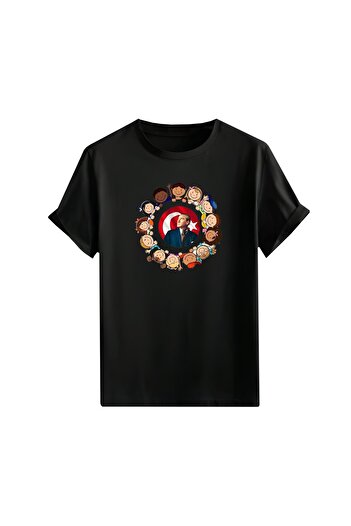 Gölge Store Red White Homeland Love Flag and Atatürk Printed Oversize Unisex T-Shirt 1379
