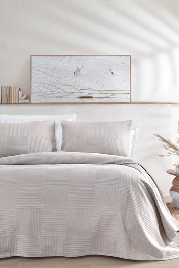 Yataş Beige Lukka Double Bed Cover Set