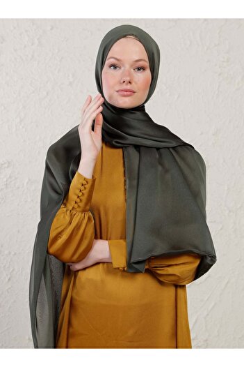 Tuva Şal Janjan Double Layer Shawl - Khaki - Tuva Shawl