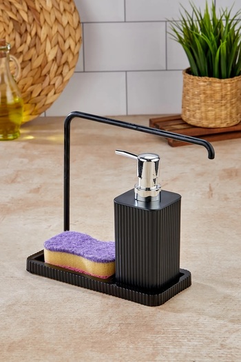 B.A.Y.NUVOLA Kitchen Soap Dispenser with Cloth Hanger and Sponge Compartment