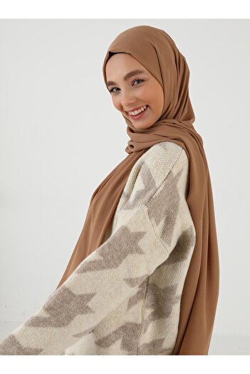 Tuva Şal Women's Crepe Shawl Milk Coffee770227