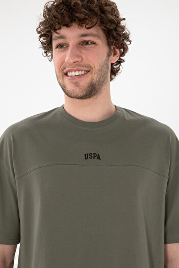 U.S. Polo Assn. Erkek Comfort Fit Bisiklet Yaka Haki Tişört 50306017-VR111