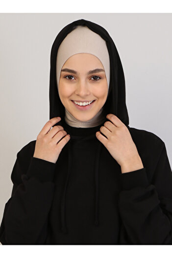 Ecardin Cross Ready Hijab Bonnet με μισό λαιμόκοψη - ST292 Light Mink