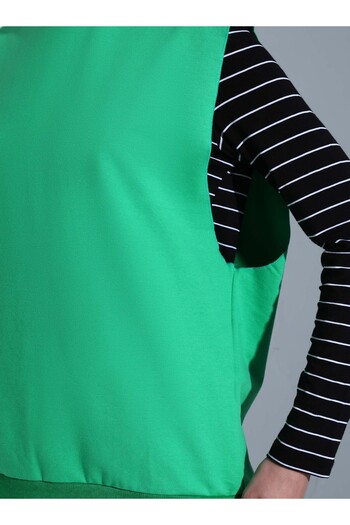 Refka Crew Neck Sleeveless Sweatshirt - Forest Green - Basic