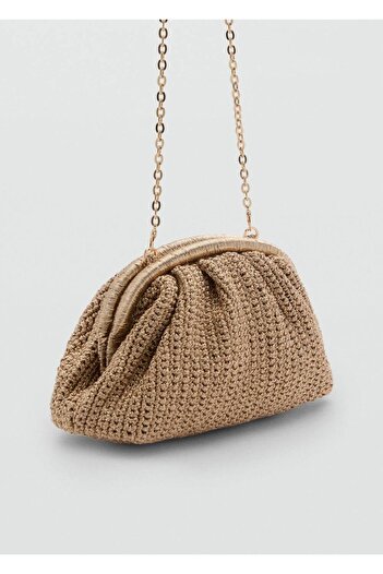 MANGO Woman Τσάντα clutch από φυσικές ίνες