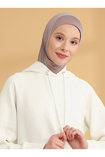 Tuva Şal Smoke Rose Tuva Plain Hijab Sports Bonnet