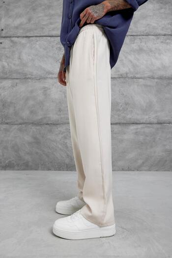 NOMARC Cream Kp Double Fabric Baggy Trousers