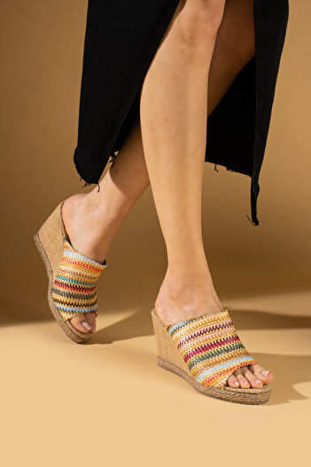 Pembe Potin New Season Women's Multi Comfortable Wedge Sole Stylish Daily Sandals