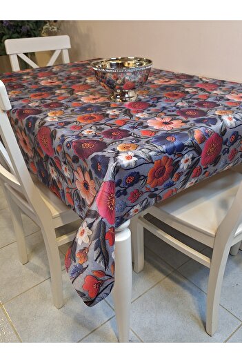 Başak Ev Tekstili FABRIC TEXTURED BASE WITH SILICONE WASHABLE WASHABLE IRONABLE NON-SLIP DECORATIVE TABLE CLOTH