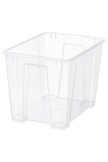 IKEA SAMLA Transparent Storage Box – 39x28x28 cm, 22L | Stackable & Durable