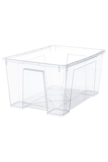 IKEA SAMLA Transparent Storage Box – 56x39x28 cm, 45L | Stackable & Durable