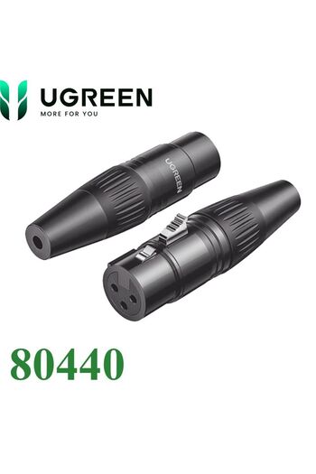 Ugreen | موصل صوت ثلاثي النواة XLR من كانون أنثى | أسود