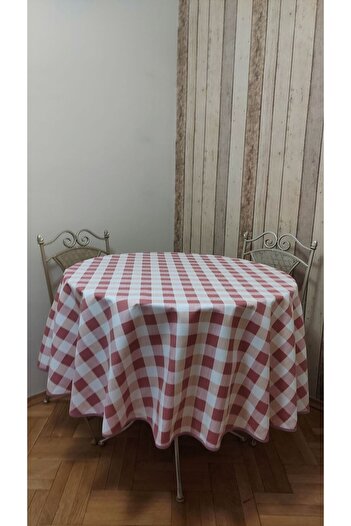 gonk Round, Plaid, Duck (Liquid Pusher, Stain Proof) Fabric, Tablecloth