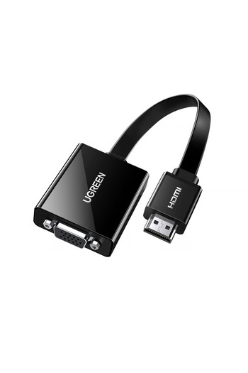 Ugreen | محول HDMI إلى VGA بدون صوت (مع منفذ طاقة) | أسود