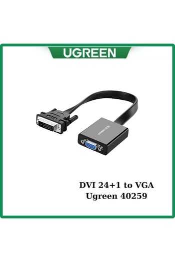 Ugreen | محول نشط من DVI(24+1) ذكر إلى VGA أنثى | أسود