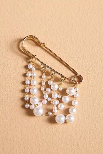 New Obsessions Pearl Detailed Women's Brooch Multi-Purpose Charm Shoe Ornament