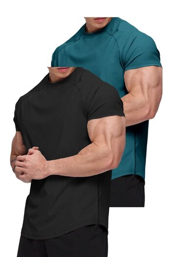 GHASSY CO. Ghassy Co. Men's 2-Pack Cotton Raglan Oval Cut Combed T-Shirt