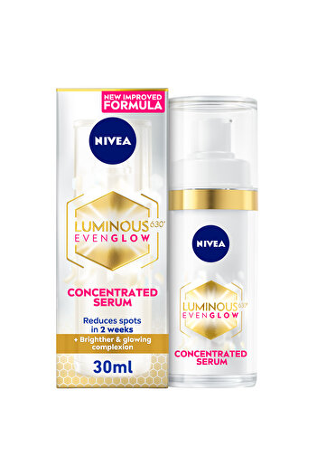 NIVEA NIVEA LUMINOUS630 EVEN GLOW Concentrated Face Serum, Spot Darkening Protection, 30ml