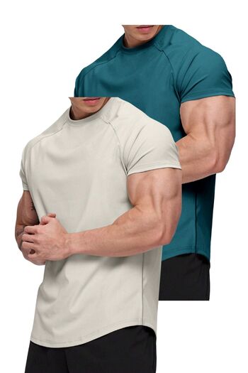 GHASSY CO. Ghassy Co. Men's 2-Pack Cotton Raglan Oval Cut Combed T-Shirt