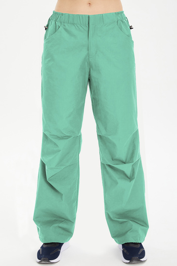 bilcee Women's Turquoise Woven Parachute Cargo Pocket Wide Leg Pants 0831