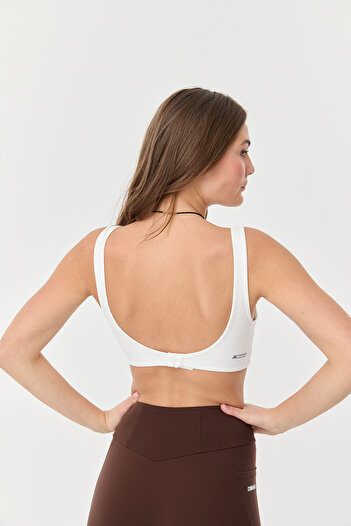 bilcee Γυναικείο Crop Top σουτιέν με λευκό οργανικό βαμβάκι - Sports and Casual 0148