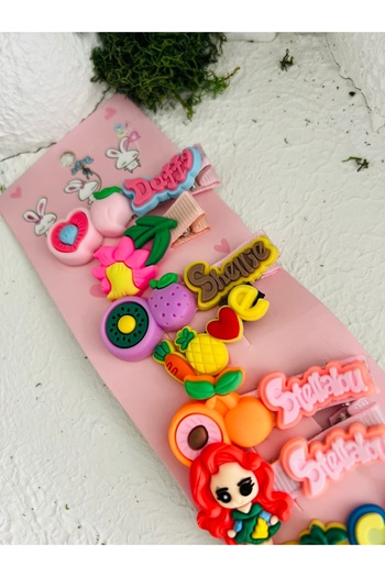 Derin Düşler Cute Kids Baby Hair Clips Set 10 Pieces Girls and Fruits