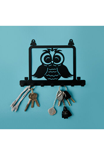 Evidea Deco Owl Keychain - Black - 24X15 cm