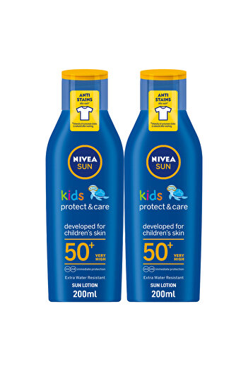 NIVEA SUN Kids Protect & Play Moisturizing Sun Lotion, SPF 50+, 200ml, Pack of 2