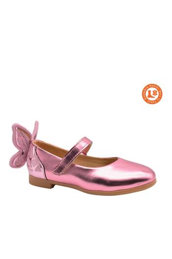 kids A more Mariposa Kelebek Figürü Detaylı Kız Çocuk Babet Ayakkabı Pembe