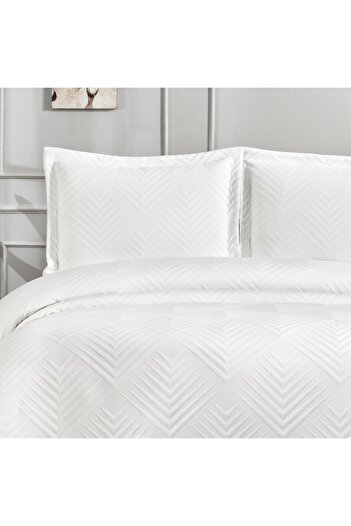 Solinas Collection Pyramid Cream Cotton Double Bedspread