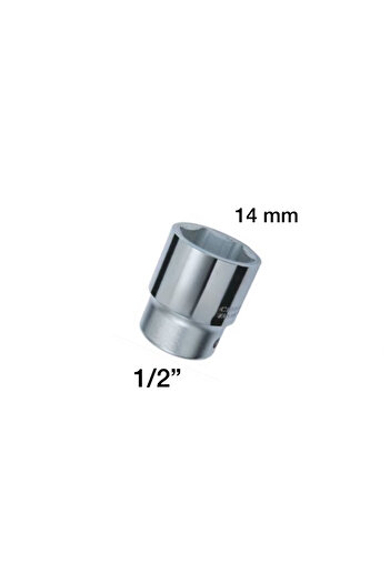 chrome 1/2'' Six Corner Socket Wrench 14 mm