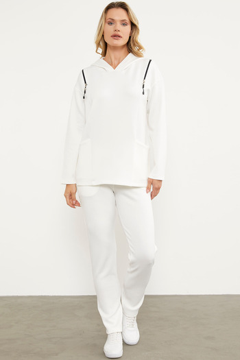 Sementa Zipper Detailed Pocket Tracksuit - Ecru