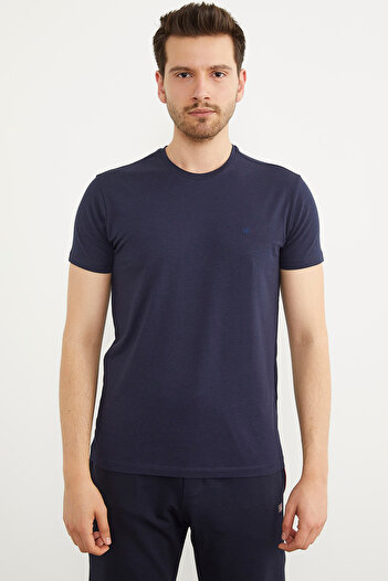 Sementa Μπλουζάκι με λαιμόκοψη Basic - Navy Blue
