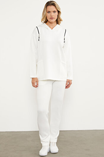 Sementa Zipper Detailed Pocket Tracksuit - Ecru