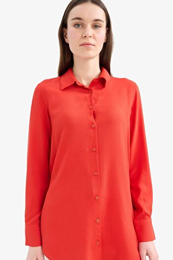 DeFacto Regular Fit Basic Düz Uzun Kollu Tesettür Gömlek Tunik Z3538az25sp