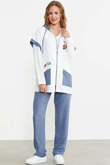 Sementa Linen Look Comfortable Fit Triple Set - Indigo