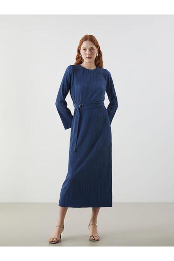 LC Waikiki Rochie de damă LCW Vision Crew Deck Textured Crinkle