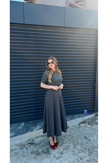 Store Maxi Boy Volanlı Elbise